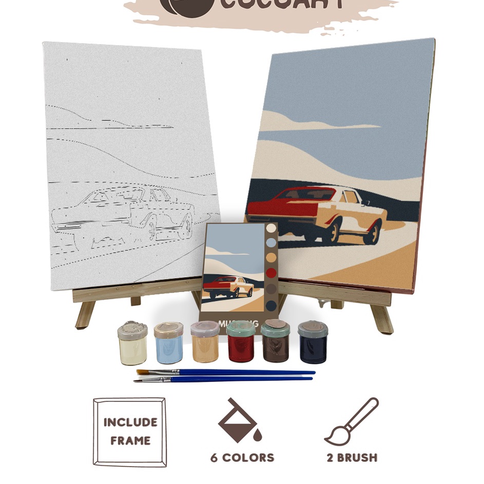 

Paint By Number Kit Mobil Mustang Cocoart I Kanvas 2 x 3 cm