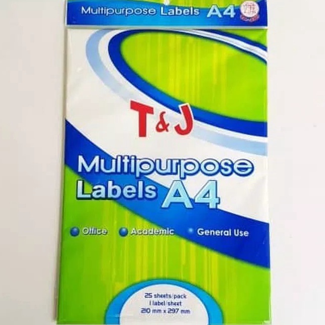 

TJ Labels LABEL TJ MULTIPURPOSE A4 25 SHEETS