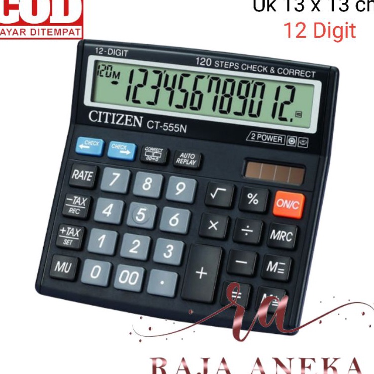 

Kalkulator Citizen CT555N MEJA DAGANG COMPACT 12 DIGIT AWET BERKUALITAS CHECK CEK ULANG ct 555