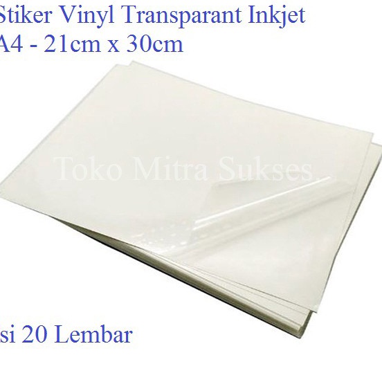 Stiker Vinyl Transparant Inkjet A4