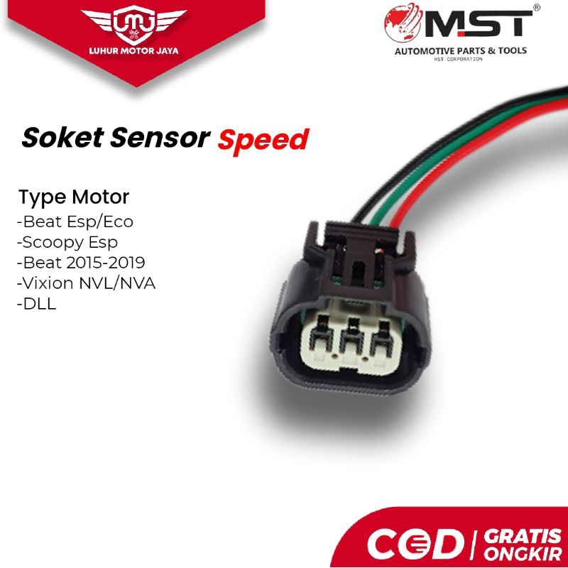 Soket Sensor SPEED Beat Soket Sensor Kecepatan Beat Soket Sensor SPEED Vario 125/150 Mst Otopart