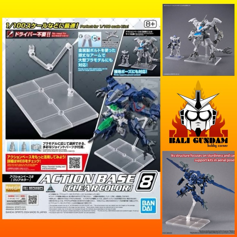 ACTION BASE 8 CLEAR GUNDAM HG RG MG SD STAND BASE Bali Gundam Hobby Corner Bandai Original
