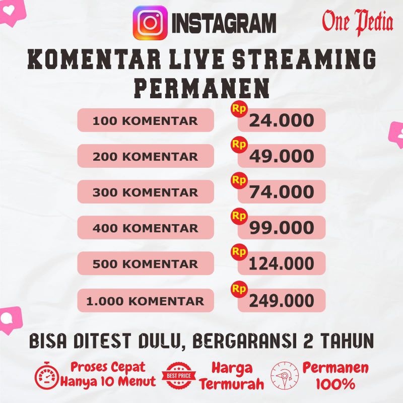 Komentar Live Streaming Instagram Real Aktif Permanen Bisa DiTest Dulu Bergaransi 2 Tahun