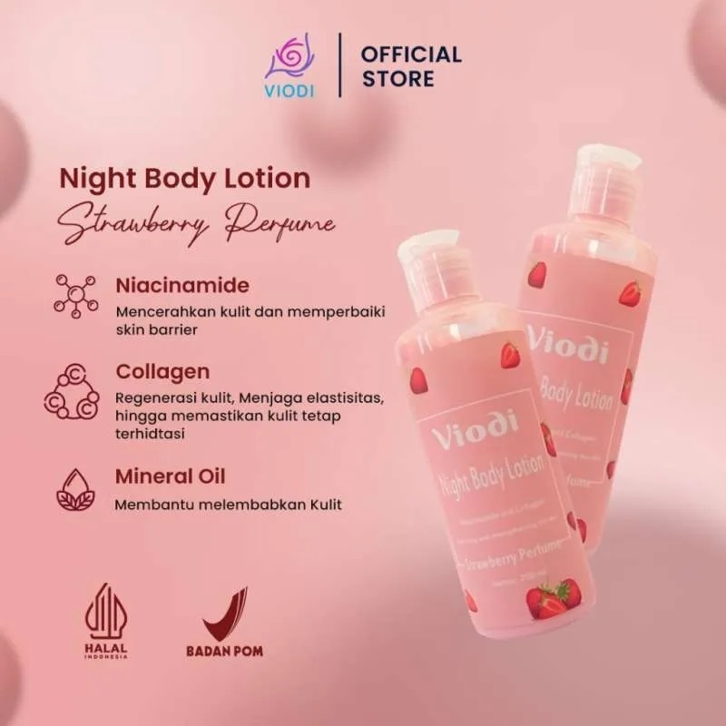 VIODI Body Lotion Day & Night 200ml // Hand Body Lotion BPOM
