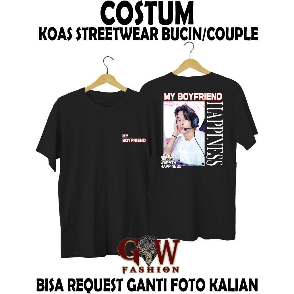 KAOS COSTUM BUCIN AESTHETIC BISA REQUEST NAMA DAN FOTO - KAOS SATUAN - KAOS COSTUM45 - SABLON DTF