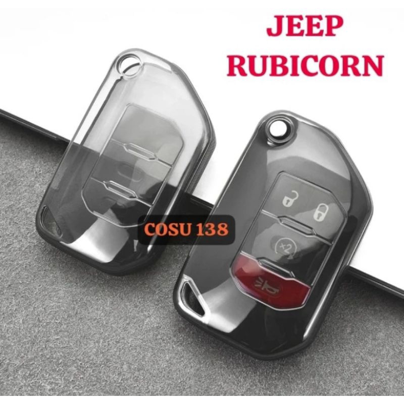 Cover Sarung Remot Kunci Mobil Jeep Rubicon Wrangler Model Teansparan