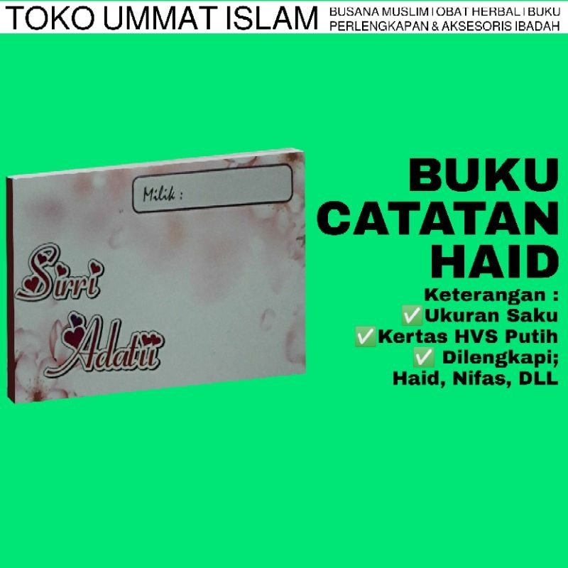 

Buku Catatan Haid Kertas Hvs Putih Ukuran Saku