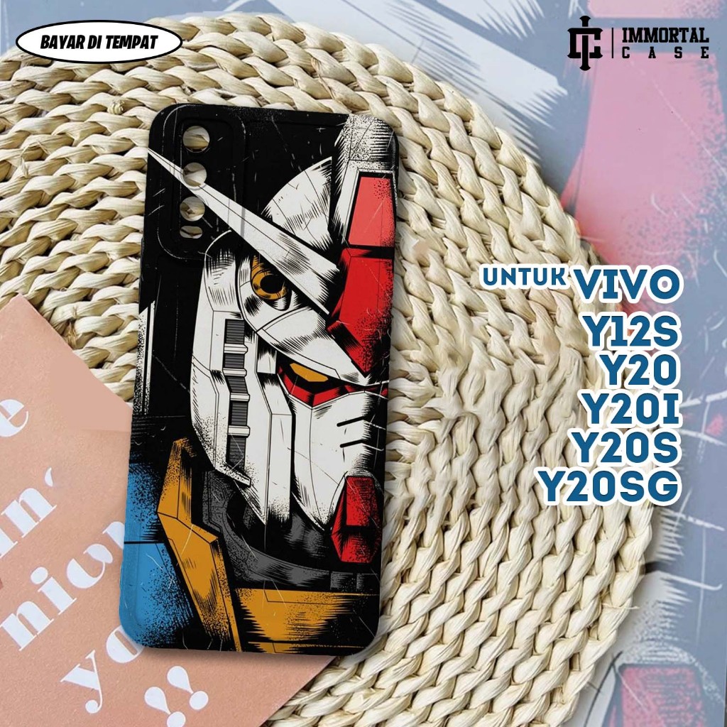 Casing VIVO Y20 Y12S Y20S Y20SG - Case Silikon VIVO Y20 Y12S Y20S Y20SG ( GUNDAM ) Softcase Glass Ka
