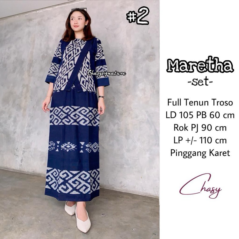 Maretha Set by Chasy Setelan Blouse dan Rok Tenun Troso Kondangan Outfit Batik Tenun