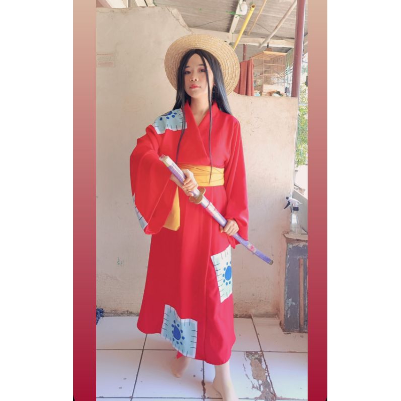 RENTAL KOSTUM COSPLAY MONKEY D LUFFY WANO DAN TOPI JERAMI KATANA ZORO