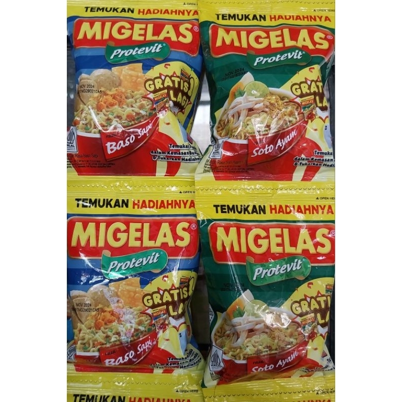 Mi gelas instan kuah sachet rencengan