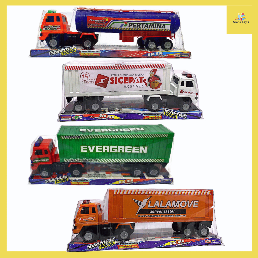 Mainan Anak Mobil Truk Kontainer Pintu Box Belakang Bisa Dibuka Versi Besar