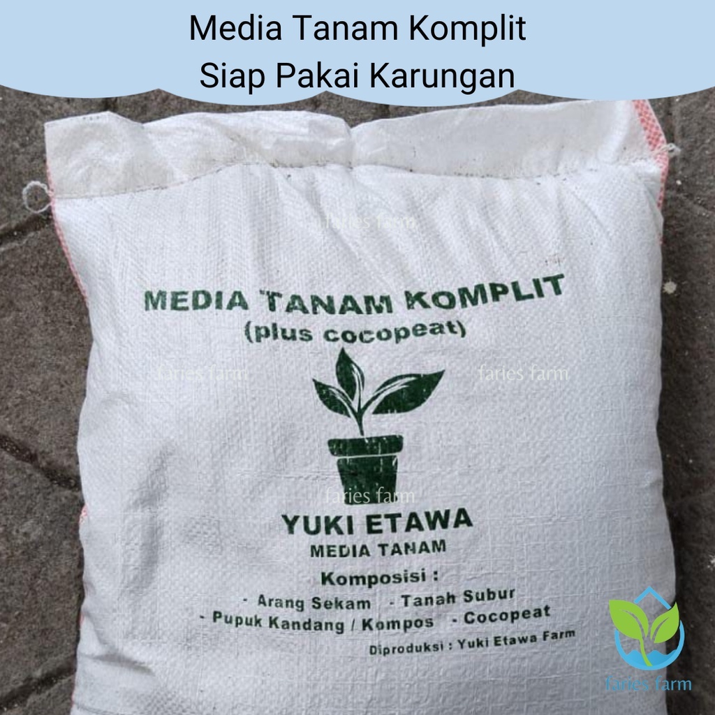 Media Tanam Komplit Siap Pakai Lengkap Tanah Pupuk Kandang Kompos Cocopeat Sekam Karung