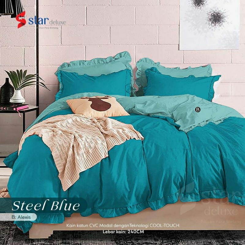 STAR Kain Sprei Katun CVC Polos STEEL