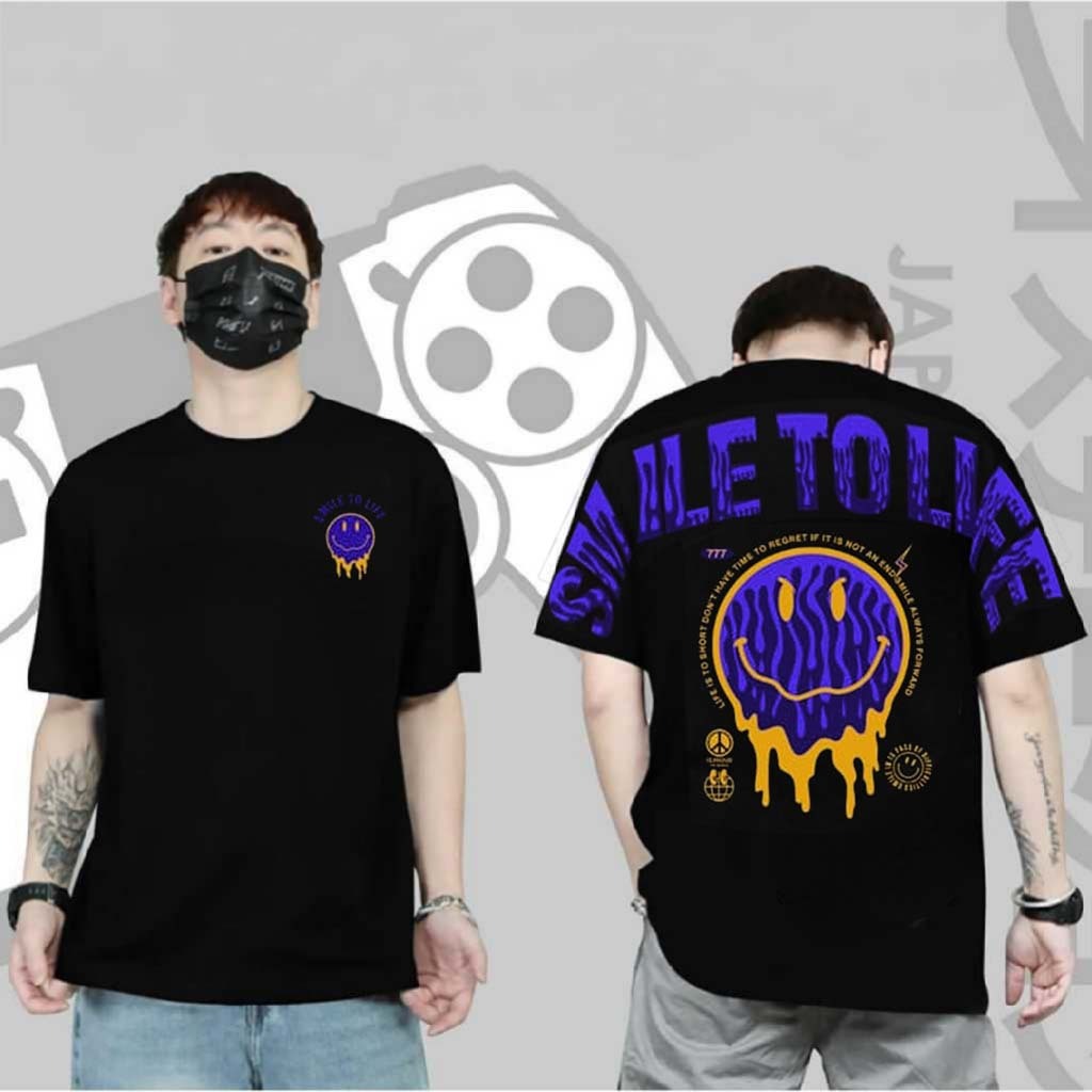 BAJU KAOS DISTRO PRIA SMILE TO LIFE BAJU PRIA KEREN  KAOS PRIA KEKINIAN DAN TRENDY  KAOS TERMURAH