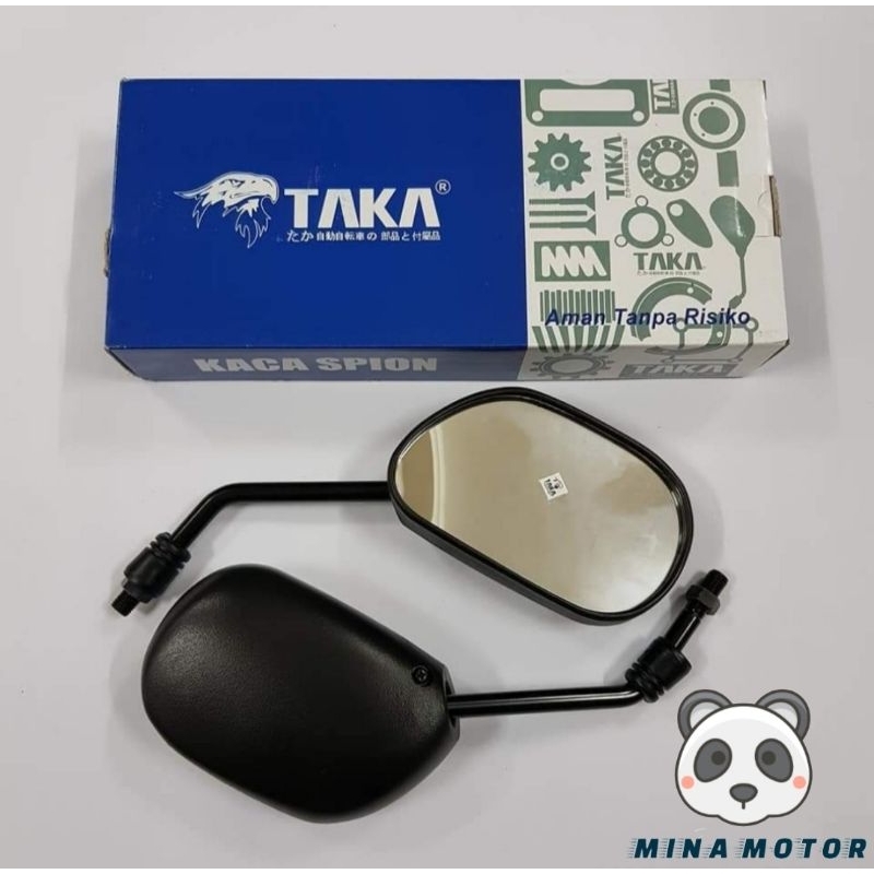 TAKA Spion Motor Vega R Mio Lama Karbu Warna Hitam Kaca Cembung Sparepart Aksesoris Onderdil Motor