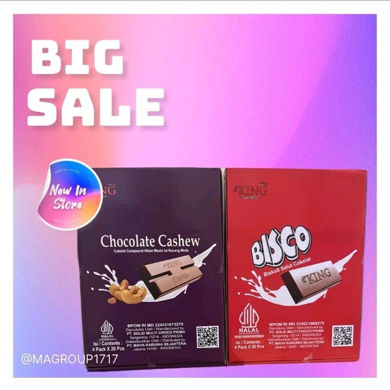 

Coklat Cashew Cokelat BISCO D'KING combinasi isi 80pcs