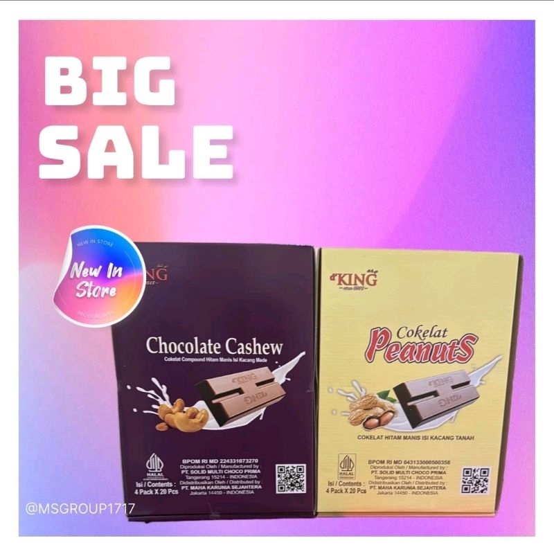 

Dking Coklat Cashew cokelat Peanuts isi 80 pcs