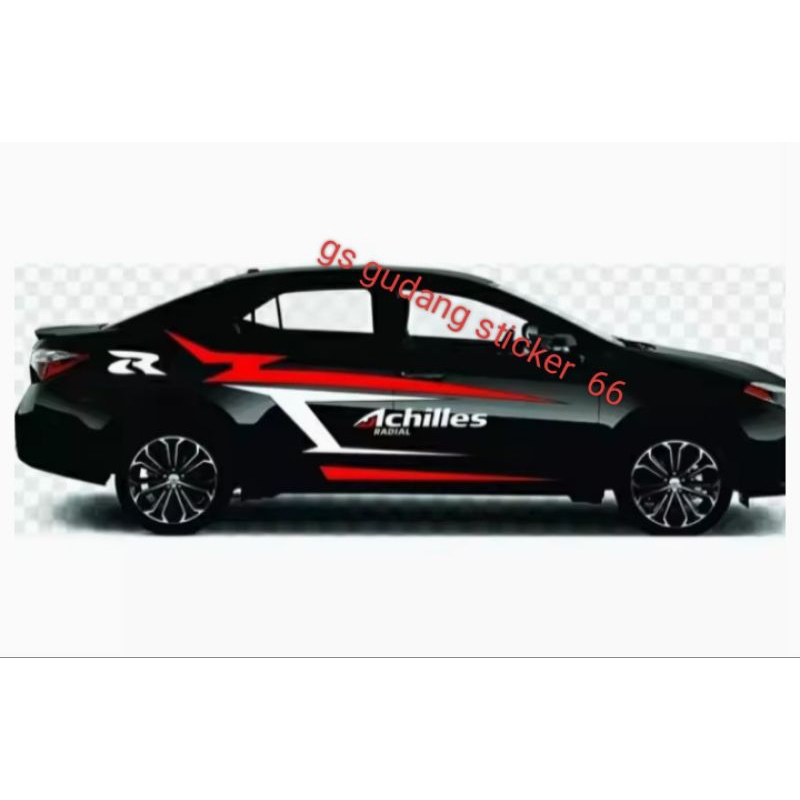 sticker list body samping mobil sedan acilles sticker cutting sedan Ter baru