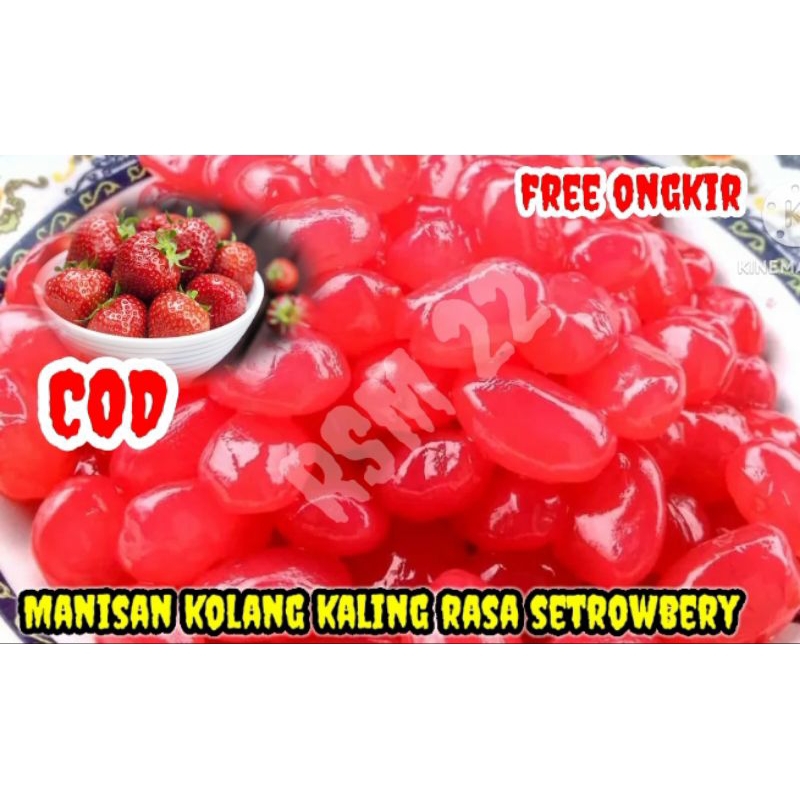 

Manisan kolang Kaling rasa strawberry 1 kg manisan basah