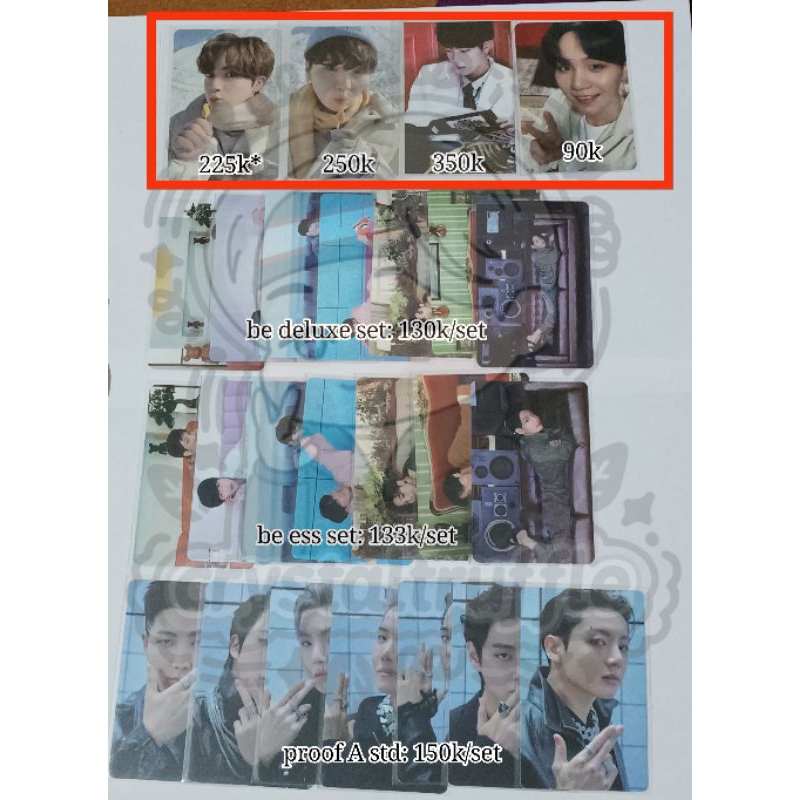 Yoongi Seokjin Photocard Winter Package Dope BE Proof