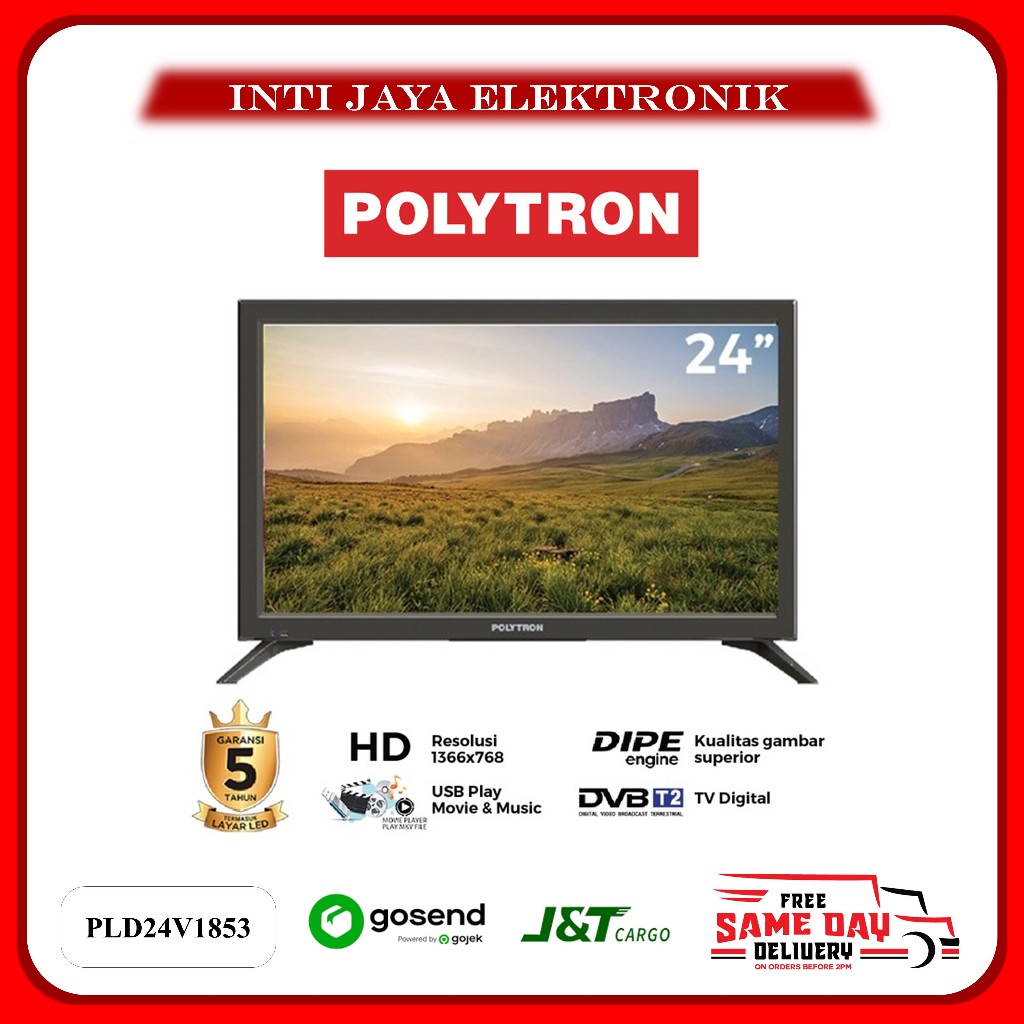 TV POLYTRON LED 24 INCH Garansi 5 tahun
