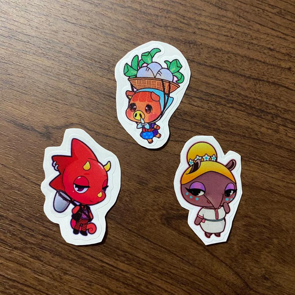 

[ACNH / Animal Crossing New Horizons Characters Homemade Stickers] Special Characters Vinyl Stickers / Stiker Vinyl Karakter Spesial (Daisy Mae, Flick, & Luna)