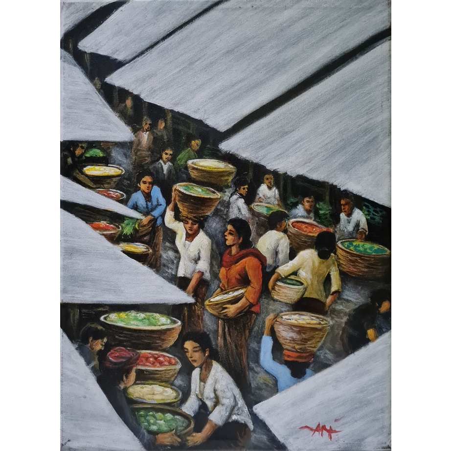Lukisan Pasar Tradisional Karya Ari