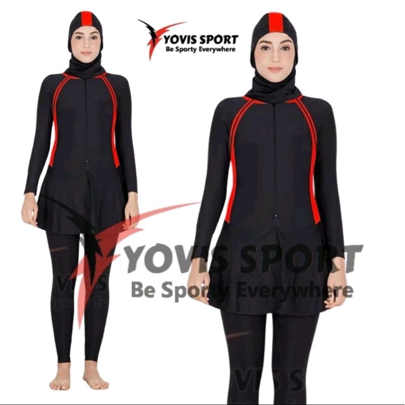 Setelan Baju Renang Dewasa Muslimah Yovis Sport