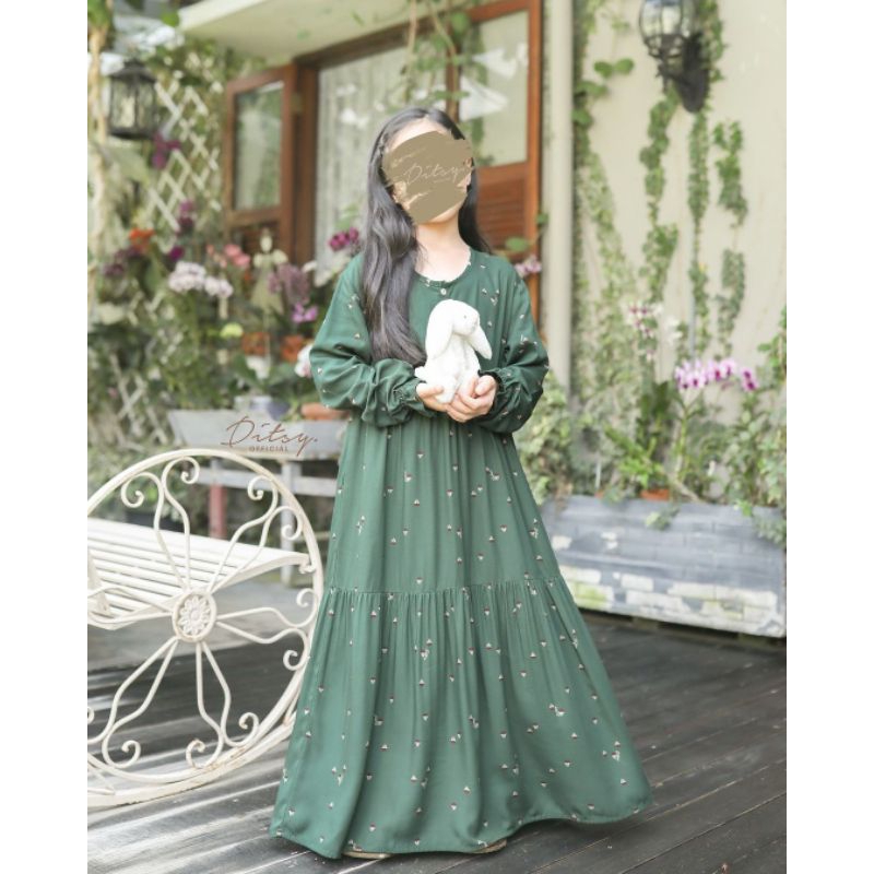 DITSY Little Maliya grey little seafarer green little Estrella teracotta size 4 baju daster anak gam
