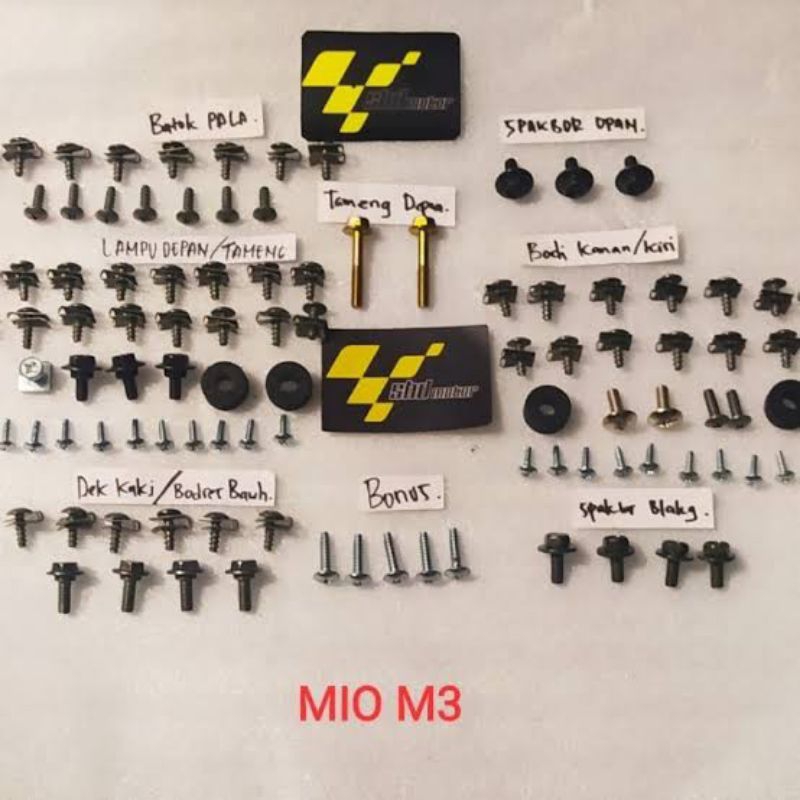 Baut full set motor yamaha mio m3 - Baut motor mio m3