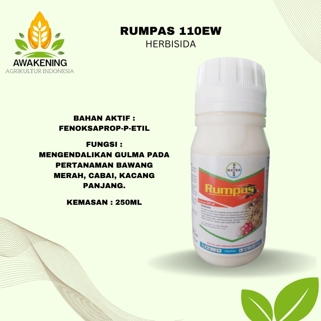 RUMPAS 110EW 250ML HERBISIDA (mengendalikan gulma pada tanaman cabe, bawang merah dan kacang)