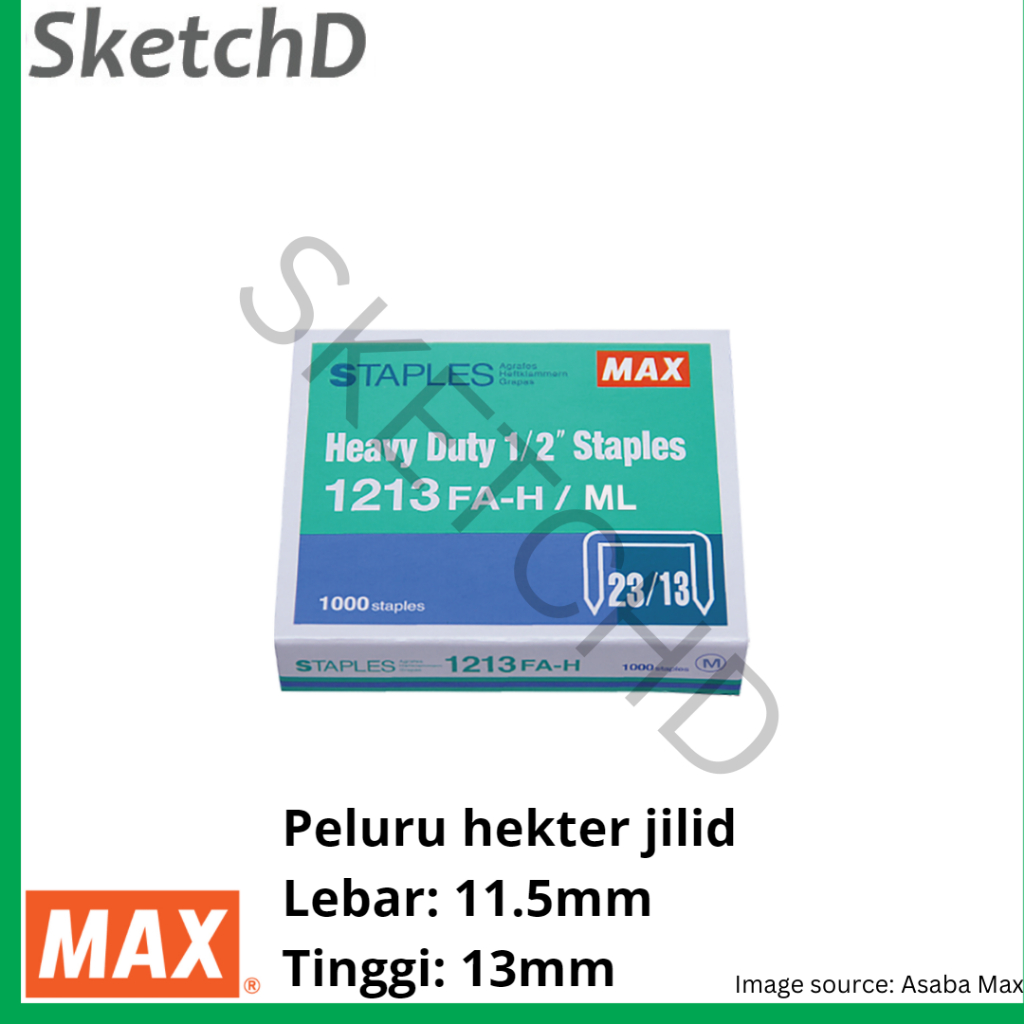 

Isi Hekter 1213 FA-H - isi staples Max 1213 - Staples jilid