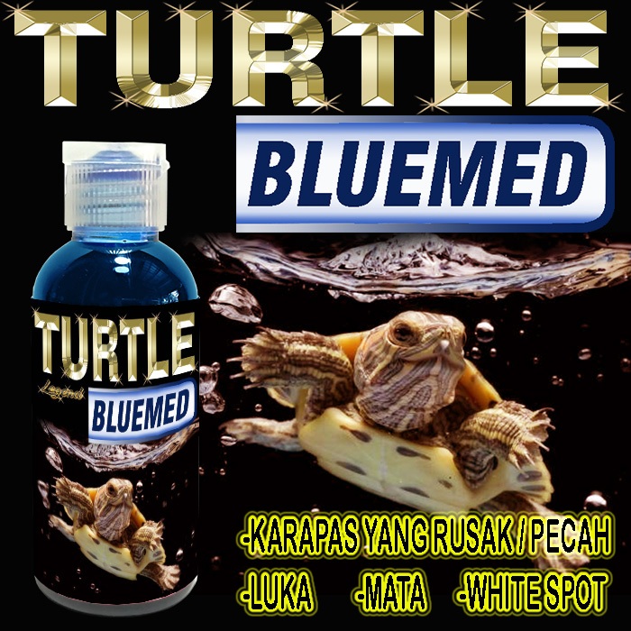 TURTLE BLUEMED OBAT KURA-KURA AIR BERJAMUR BINTIK PUTIH WHITE SPOT MENGOBATI INFEKSI KULIT KERAPAS P