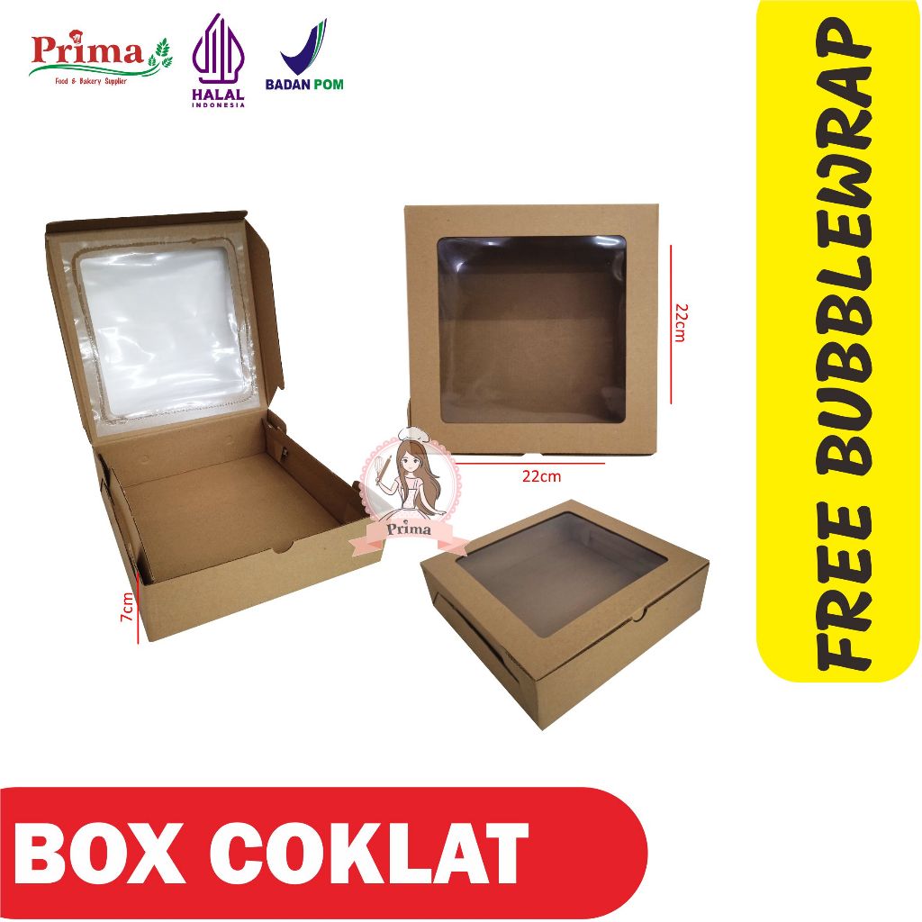 

Box coklat - Window - Kardus coklat ukuran 22x22x7