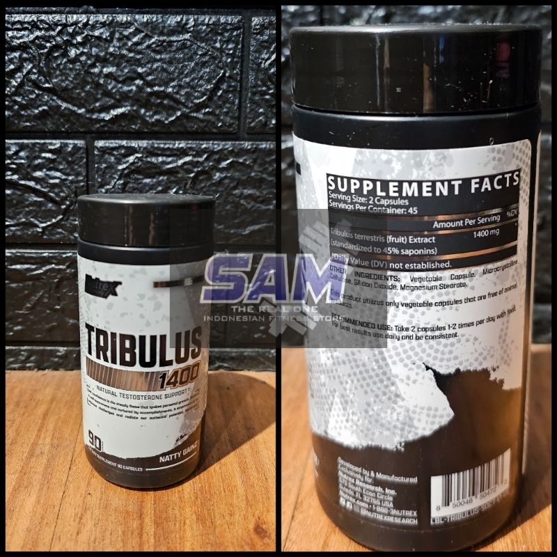 Suplemen Fitness NUTREX Tribulus Black 90 kapsul Testosterone Booster Malang 1400 1300 120 New