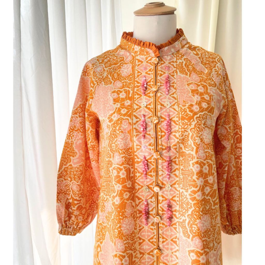 SHERA Blouse | Batik Doby Etnik Premium | Atasan Batik Doby Modern Wanita