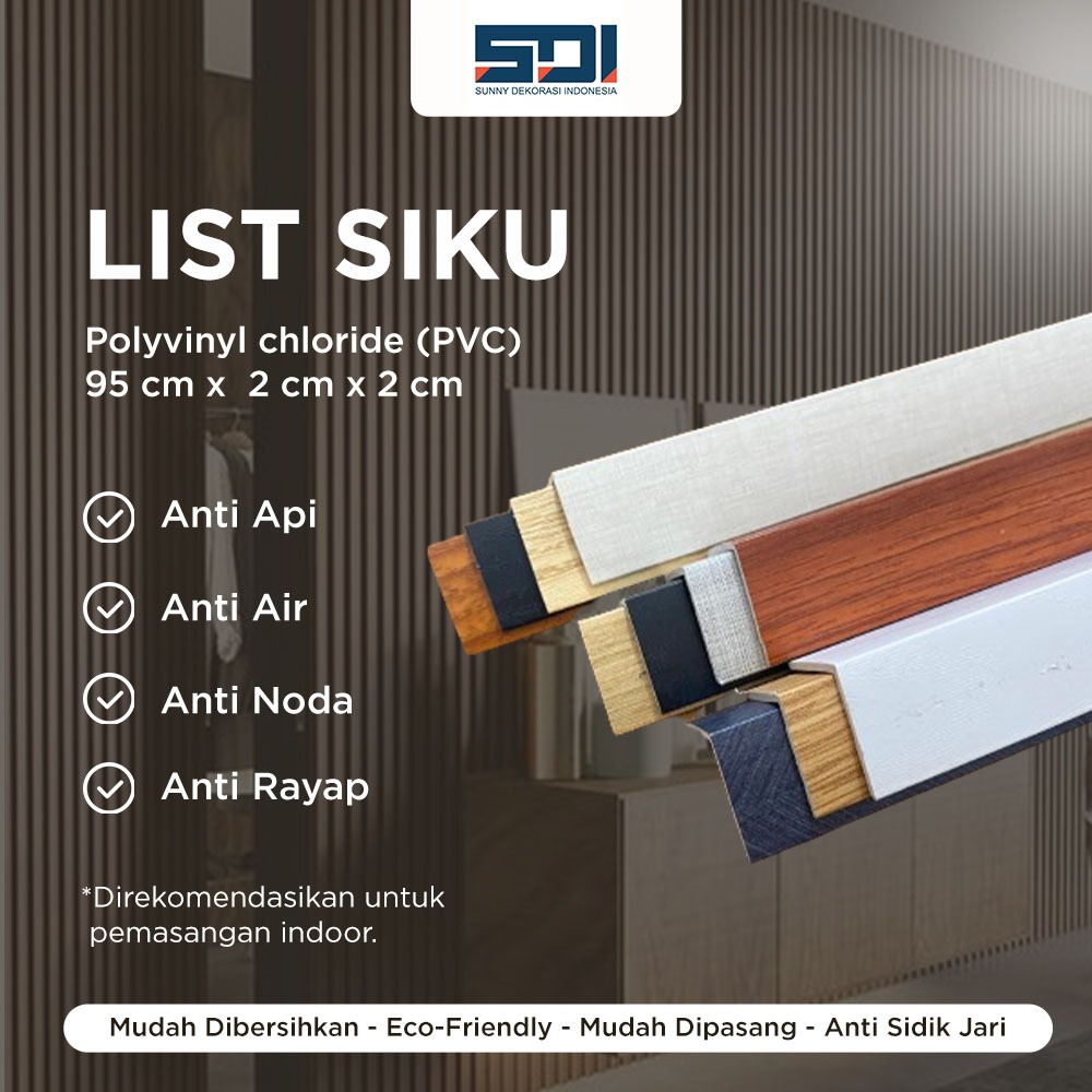 List siku L WPC wall panel panjang 95 CM | penutup wall panel WPC termurah |