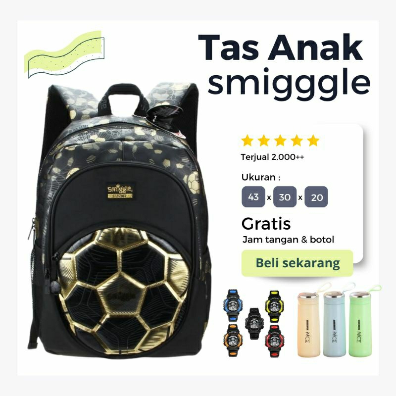 CRK Tas Ransel Anak Laki SMIGGLE BOLA ROBLOX Tas Sekolah Anak TK SD PG PAUD Backpack Anak Cowok