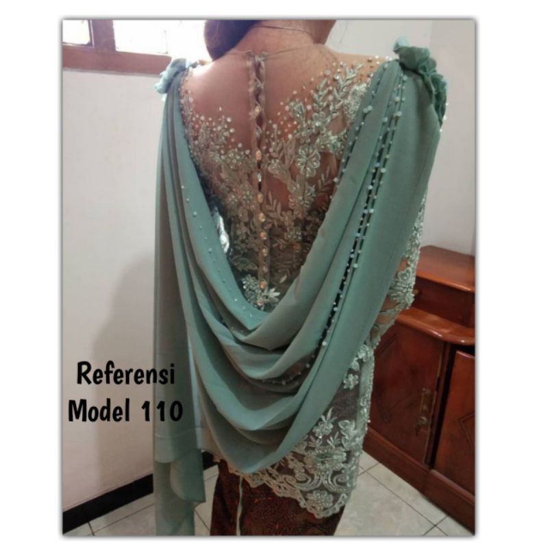 selendang kebaya variasi kebaya drapery belakang sayap kebaya 110