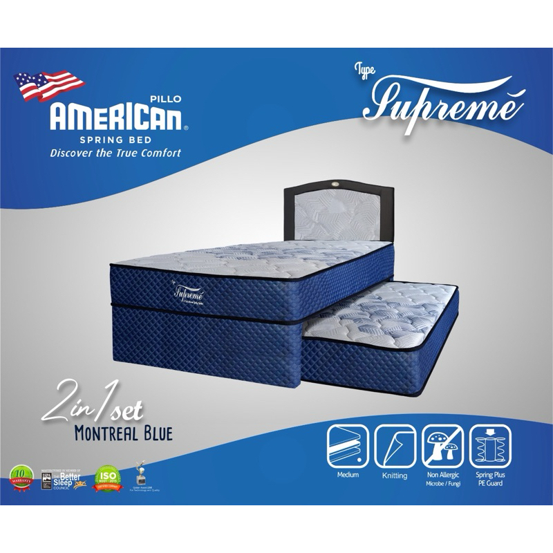 KHUSUS DENPASAR-BALI. Springbed Set 2 in 1 (sorong) merk American type Supreme 120x200