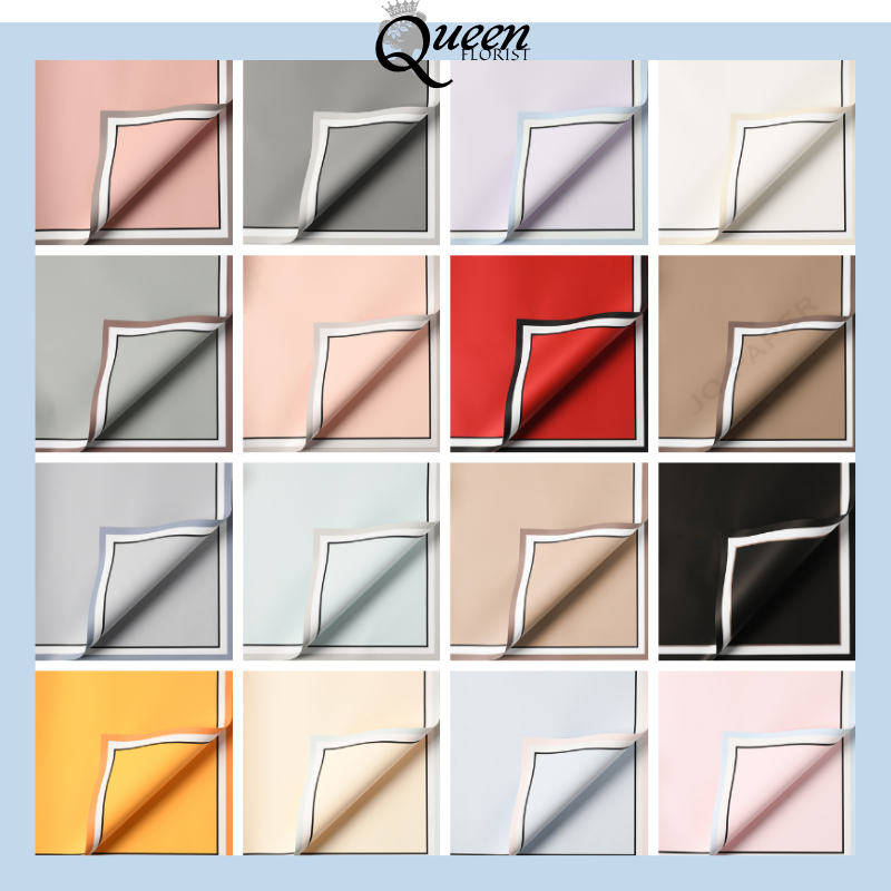 

Kertas Bunga Double Frame Waterproof / Kertas Buket Bunga Florist Cellophane Dua Garis Warna 6102