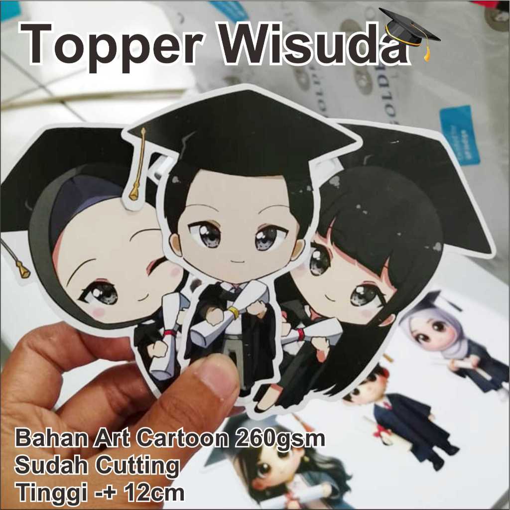 Topper / Toper Buket Wisuda Art Carton 260gsm tebal Sudah Cutting