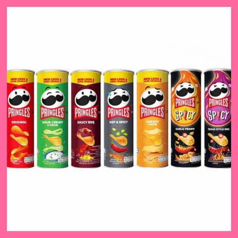 

pringles potato chips Snack keripik kentang original BBQ cheese spicy onion sour 102gr 107gr