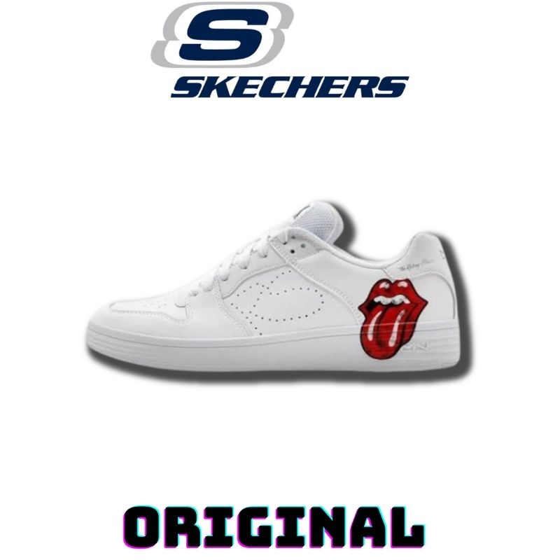 Sepatu Skechers Palmilla Rolling Stone White Men's ( 210748/WHT ) Original