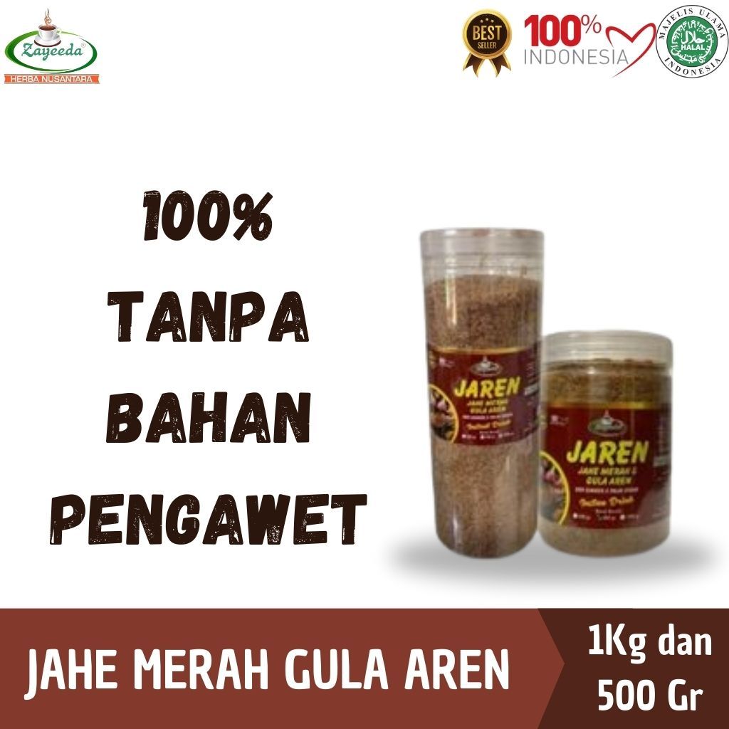 

JAREN KEMASAN 1KG & 500GR / JAHE MERAH DAN GULA AREN / JAHE MERAH / REMPAH / ZAYEEDA / JSR / 100% ASLI TANPA BAHAN PENGAWET