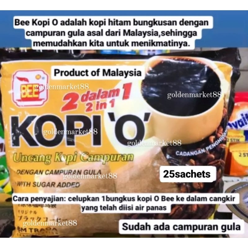 

BEE KOPI O 2IN1 KOPI HITAM DENGAN CAMPURAN GULA MALAYSIA