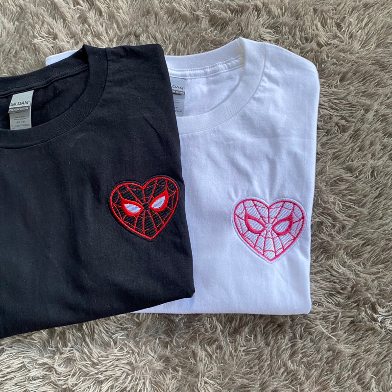 Kaos Couple Spiderman Baju Couple Pasangan Spiderman & Spidergwen Tshirt Premium Free Sticker