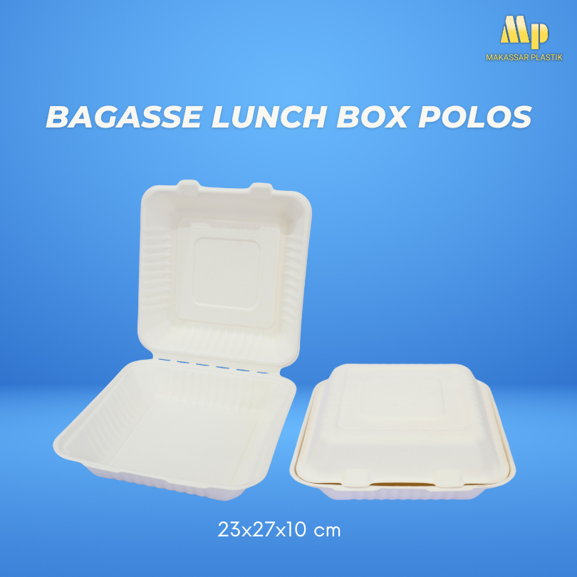 Bagasse Lunch Box / Box Bagasse Murah / Lunch Box Makanan Bagasse @25pcs