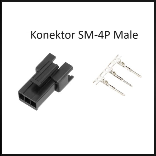 Housing Konektor Batere JST SM 4Pin SM-4P 2.54MM Male Housing Crimp soket hitam 4pin